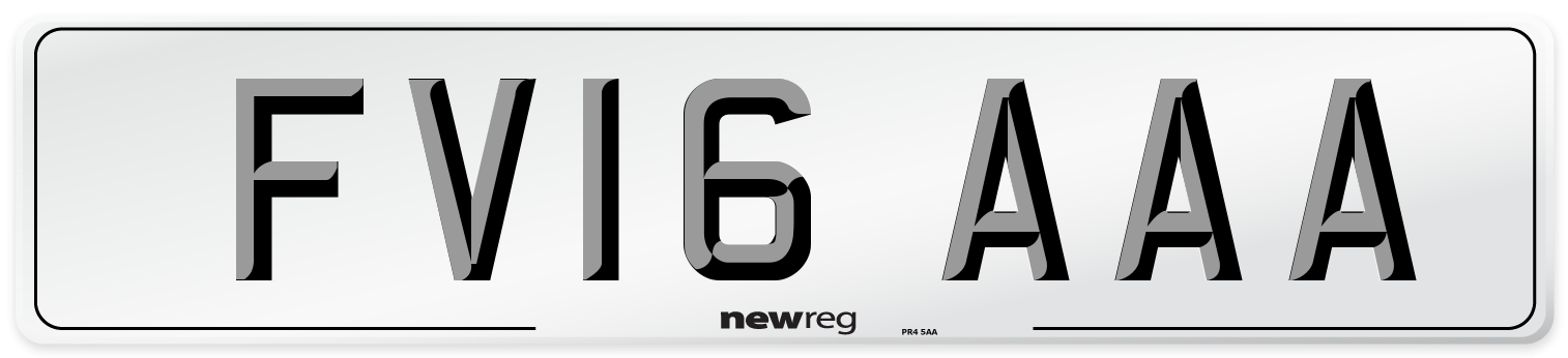 FV16 AAA Number Plate from New Reg